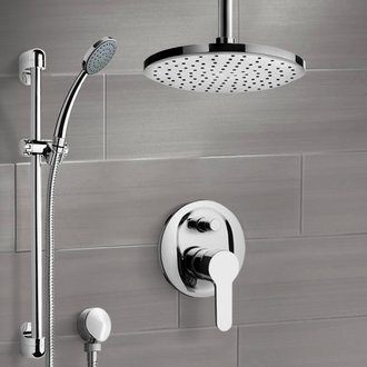 Shower Faucet Ceiling Rain Shower System with Handheld, Rain Shower Head, Shower Faucet Set Remer SFR49